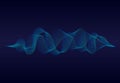 Abstract sound wave of music with wavy particles.Digital soundwave on blue background. music equalizer concept. vector