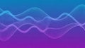 Abstract Sound Wave Pattern Composed of Tiny White Dots Forming Wavy Lines on a Gradient Background of Blue and Purple Royalty Free Stock Photo