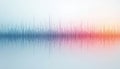 Abstract sound wave pattern with varying vertical lines on dynamic color gradient background, transitioning from cool blue to Royalty Free Stock Photo