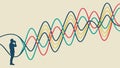 Abstract Sound Wave Pattern Vector, vector design Generative AI Royalty Free Stock Photo