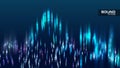Abstract sound wave vector background. Tune spectrum soundwave