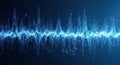 Abstract sound wave visualization in blue on dark background Royalty Free Stock Photo