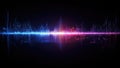 Abstract sound wave visualization with blue and pink neon light on black background Royalty Free Stock Photo