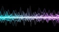 Abstract Sound Wave Visualization with Cyan and Magenta Gradient audio visualization waveform Royalty Free Stock Photo