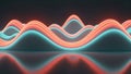 Abstract sound wave visualization with neon lights Royalty Free Stock Photo