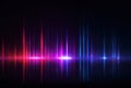 Abstract Sound Wave Visualization With Neon Red Blue And Purple Light Rays Reflecting On Dark Surface Royalty Free Stock Photo