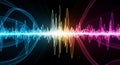 Abstract Sound Waveform Visualization Blue, Yellow, Pink Spectrum, Audio Science Concept Royalty Free Stock Photo