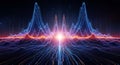 Abstract Sound Waveform Visualization, Digital Audio Spectrum, Futuristic Energy Pulse Royalty Free Stock Photo