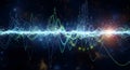 Abstract Sound Waveform Visualization Digital Music Equalizer, Spectrum Analyzer, Data Flow Background Royalty Free Stock Photo