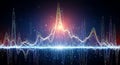 Abstract Sound Waveform Visualization, Music Spectrum Analyzer, Digital Audio Pulse Royalty Free Stock Photo