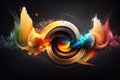 Abstract sound waves background with colour explosion