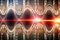 Abstract sound waves, digital background, vibrant energy Royalty Free Stock Photo