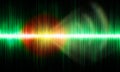 Abstract sound waves of green, red and yellow colors Royalty Free Stock Photo