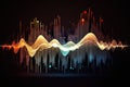 Abstract sound waves. Music equalizer effect. Colorful frequencies on dark background. Created with Generative AI Royalty Free Stock Photo