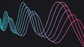 Abstract sound waves in neon colors, dynamic audio visualization. vector design Generative AI Royalty Free Stock Photo