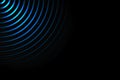 Abstract sound waves oscillating light blue on black background Royalty Free Stock Photo