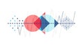 Abstract Sound Waves Visualization or Data Flow, vector design Generative AI Royalty Free Stock Photo