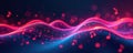 Abstract sound waves visualized as musical notes and flowing melodies , audio visualizer, sound, frequency