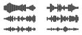 Abstract soundwave and audio frequency icon set