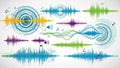 Abstract Soundwave and Music Visualization Collection Royalty Free Stock Photo
