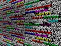 Abstract source code background, Big data database app, Computer code, Lines of HTML code by programmer, active online data Royalty Free Stock Photo
