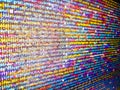 Abstract source code background. Coding cyberspace concept. Vivid colors. Mining Cryptocurrency process program on display PC. Royalty Free Stock Photo