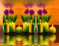 Abstract spa concept with flower, candle, water, spa product