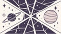 Abstract Space Art with Planets and Geometric Lines, vector design Generative AI Royalty Free Stock Photo