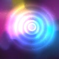 Abstract space background and a circle with flares