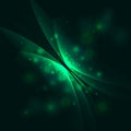 Abstract space background with green butterfly