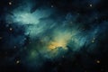 abstract space background nebula galaxy milky way, universe in green and blue colors Royalty Free Stock Photo