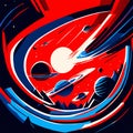 abstract space background with planets and stars in red and blue colors Generative AI Royalty Free Stock Photo