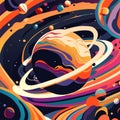 Abstract space background with planets and stars. Vector illustration for your design AI Generated Royalty Free Stock Photo