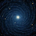 an abstract space background with a spiral galaxy in the center Royalty Free Stock Photo