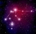 Abstract space background with stars and Aquarius constellation