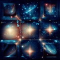 Abstract space background with stars and galaxies. Vector illustration for your design AI Generated