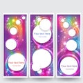 Abstract space blured design backgrounds set. Purple pink yellow , blue.