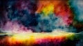 Abstract Space, Blurred Multicolored Paints, Starry Sky. Background, Backdrop Royalty Free Stock Photo