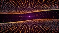 Abstract Space Brown Red Shiny Blurry Focus Bottom Top Wavy Ramps Plane Dots With Glitter Sparkle Optical Light Flare