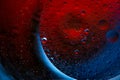 Abstract space and cosmos background. Creative abstract geometric red and blue background with water bubbles