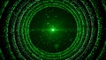 Abstract Space Green Shiny Blurry Focus Circular Tunnel Layered Plane Dots With Glitter Sparkle Dust And Optical Light Royalty Free Stock Photo