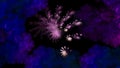 Abstract space illustration of blue and pink clouds and fractal stars on black background. Used for design and creativity, for Royalty Free Stock Photo