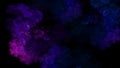 Abstract space illustration of blue and pink clouds and fractal stars on black background. Used for design and creativity, for Royalty Free Stock Photo