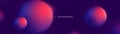 Abstract space, planets and galaxy background. Trendy purple and pink minimal circle geometry banner