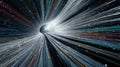 Abstract Space Tunnel with Bright Light and Colorful Streaks in Deep Universe Setting Royalty Free Stock Photo