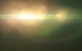 Abstract spacescape, speed of light and lens flare. Royalty Free Stock Photo