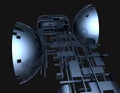 Abstract spaceship background 3d . 3d rendered illustration