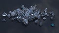 Abstract Sparkling Placer of Diamonds. 3d Rendering. Royalty Free Stock Photo