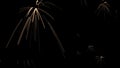 Abstract sparks of fireworks are randomly carried away in space. Close-up. Bokeh lights in the night sky. Celebrant. 3d. 4K.