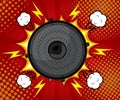 Abstract speaker loud pop art background